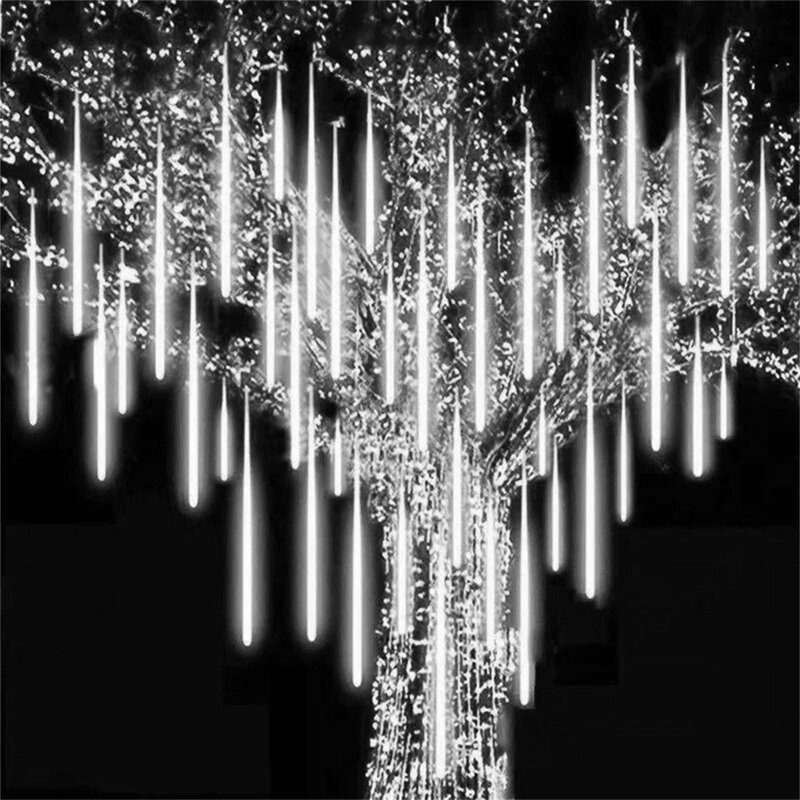 Energy Saving LED String Light, Chuva de Meteoro, Luz de Chuva, Alto Brilho, Festa de Natal, Decoração do pátio, 11,8 pol, 30cm