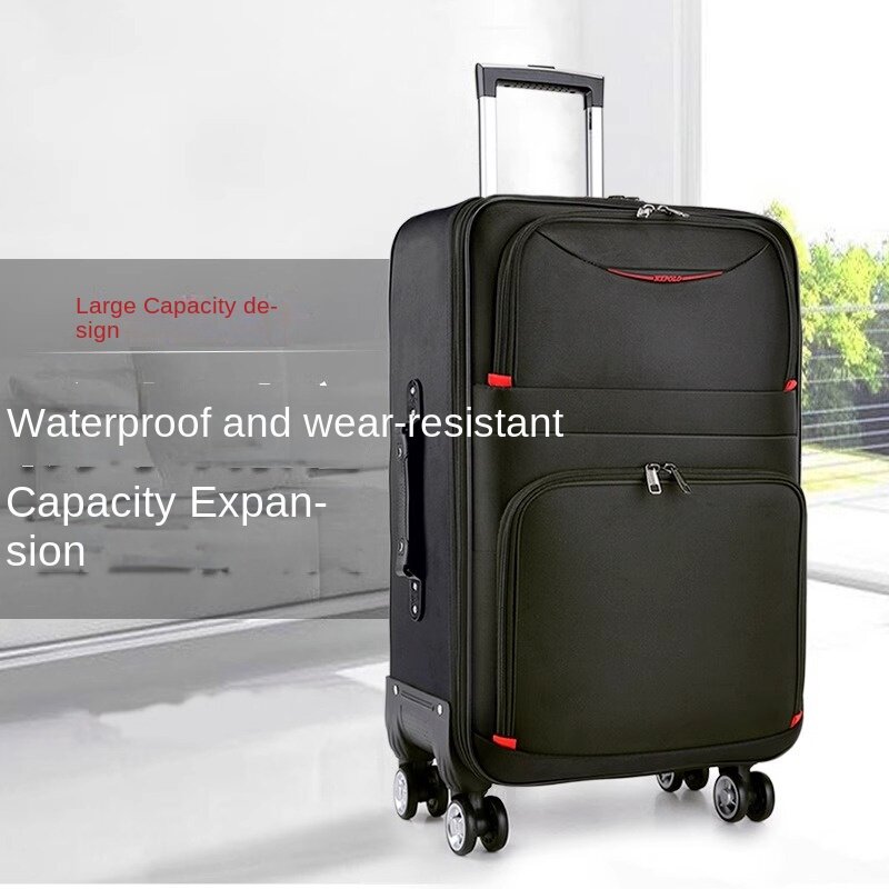 Сверхъяркий износостойкий чемодан из ткани Оксфорд, 28 дюймов, большая емкость, прочная водонепроницаемая дорожная сумка, тяговый ящик, универсальное колесо