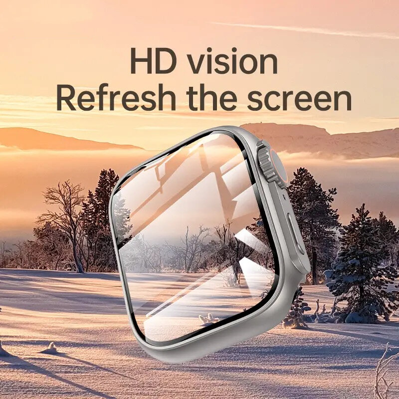 Case Voor Apple Horloge Serie 8 7 45Mm 41Mm Se 6 5 4 44Mm 40Mm Screen protector Case Hard Pc Case Met Gehard Glas Accessoires