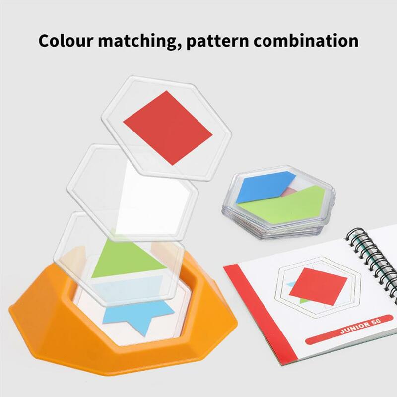 Rompecabezas de código de Color para niños, juego de mesa lógico, geométrico, inteligente, juguete espacial, DIY