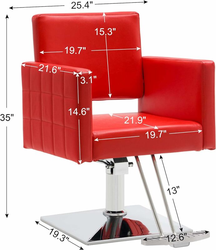 BarberPub-Silla de salón clásica para estilista de pelo, sillón hidráulico para Barbero, equipo de Spa de belleza 8821 (rojo)