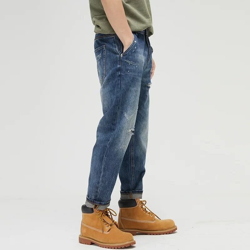 2022 Nieuwe Winter En Herfst Mens Casual Katoenen Lange Broek Mode Winddicht Heren Jeans
