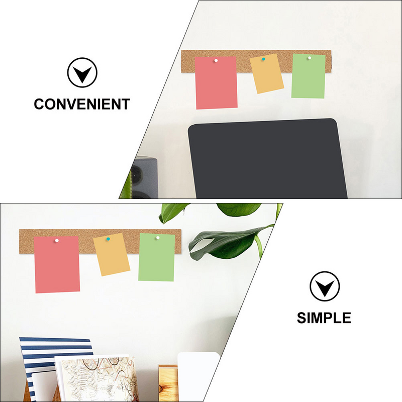 3 pezzi di strisce di sughero autoadesive per uso domestico Office Decor bulletbar Memo Board senza cornice
