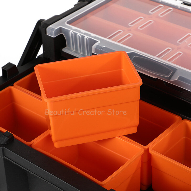 Caja de almacenamiento de piezas portátiles, organizador de tornillos de Hardware, caja de herramientas multirejilla, caja organizadora, caja de almacenamiento de compartimentos para mecánicos