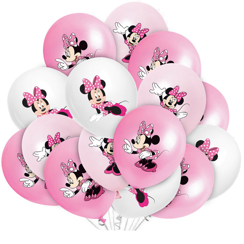 Украшения для дня рождения и вечеринки Минни Маус, одноразовая посуда для девочек, чашки-шары, тарелки, скатерть, воздушный шар, Детские праздничные принадлежности