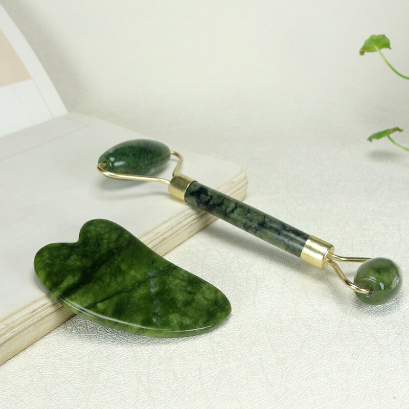 Jade tibetano Natural, medicina Wang Shi, peine de masaje, máscara de ojos, instrumento de masaje, tablero de raspado
