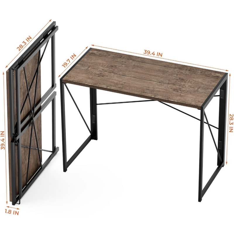 โต๊ะพับไม่จำเป็นต้องประกอบโต๊ะคอมพิวเตอร์ขนาด39.4นิ้วโต๊ะพับได้ง่ายประหยัดพื้นที่