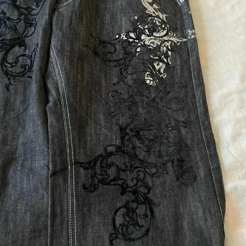 Jnco-pantalones vaqueros holgados bordados para hombre, ropa de calle japonesa harajuku, yk2, Hip-hop, 2024
