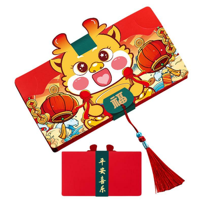 Enveloppes pliables rouges du Nouvel An chinois, Nouvel An lunaire de bon augure, Accessoires pour les fêtes d'anniversaire