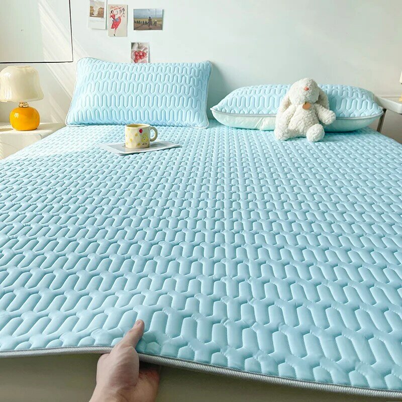 YanYangTian fina capa de colchão para meninas, tapete de verão, colchão de ar condicionado, protetor acolchoado, conjunto de cama, quarto, 120, 150