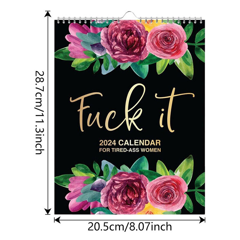 2024 Calendar For Tired-Ass Women, 2024 Calendar Planner For Tired Ass Women Mom, Handmade Home Office Hanging Calendar