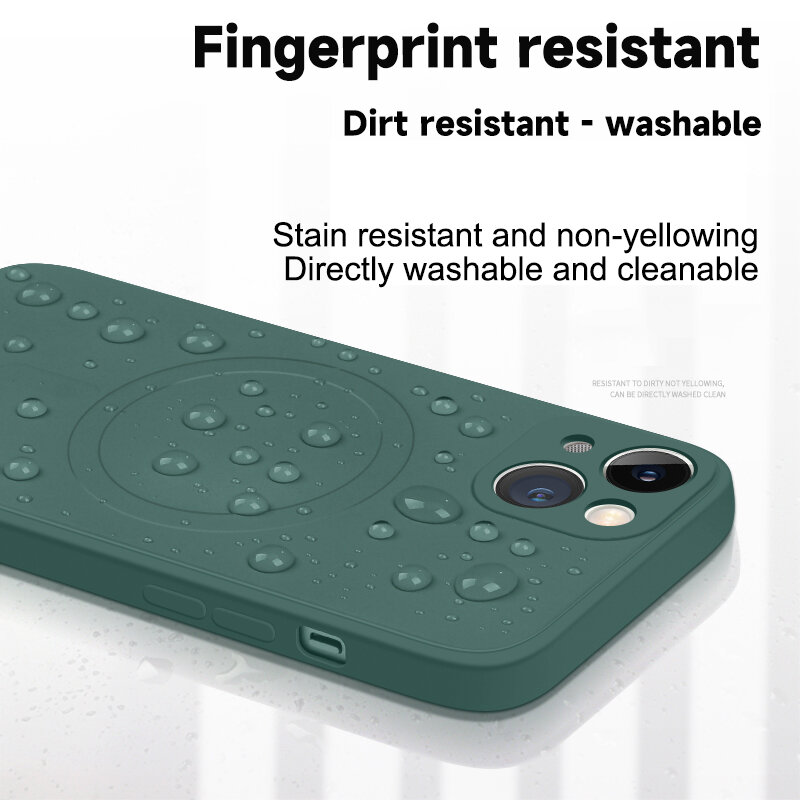 Per custodia di ricarica Wireless magnetica Magsafe per iPhone 14 13 12 11 15 Pro Max Mini XR X S 7 8 Plus Cover posteriore in Silicone liquido morbido