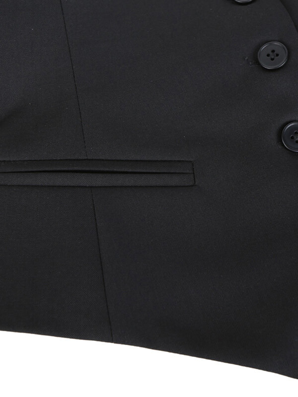 [EAM] 여성용 블랙 단추 스플릿 조인트 비대칭 루즈핏 조끼, 민소매 패션 타이드 용수철, 가을 2024, 1K371, 신상