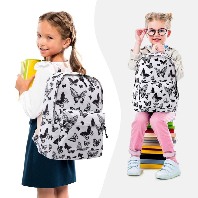 Mochilas de mariposa para niñas, mochila ligera bonita para ordenador portátil, mochilas universitarias para niños, mochila de día para preescolar y jardín de infantes