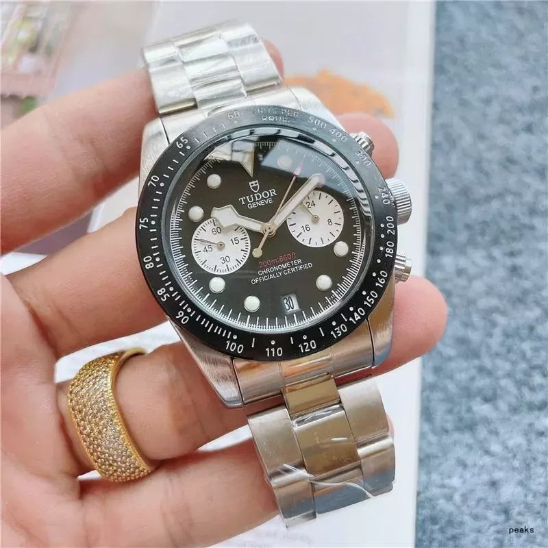 Tudor Black Bay M79360N-0002 kwarcowe zegarki ze stalowy pasek nierdzewnej dla mężczyzn prezent na Halloween bransoleta Relogio Masculino Reloj