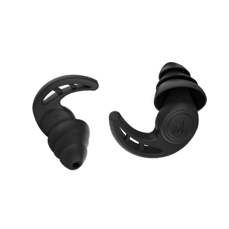 A0KB 2pcs tappi per le orecchie con riduzione del rumore silenzioso udito riutilizzabile per la protezione Silicone flessibile per la cancellazione del rumore del sonno 3 strati