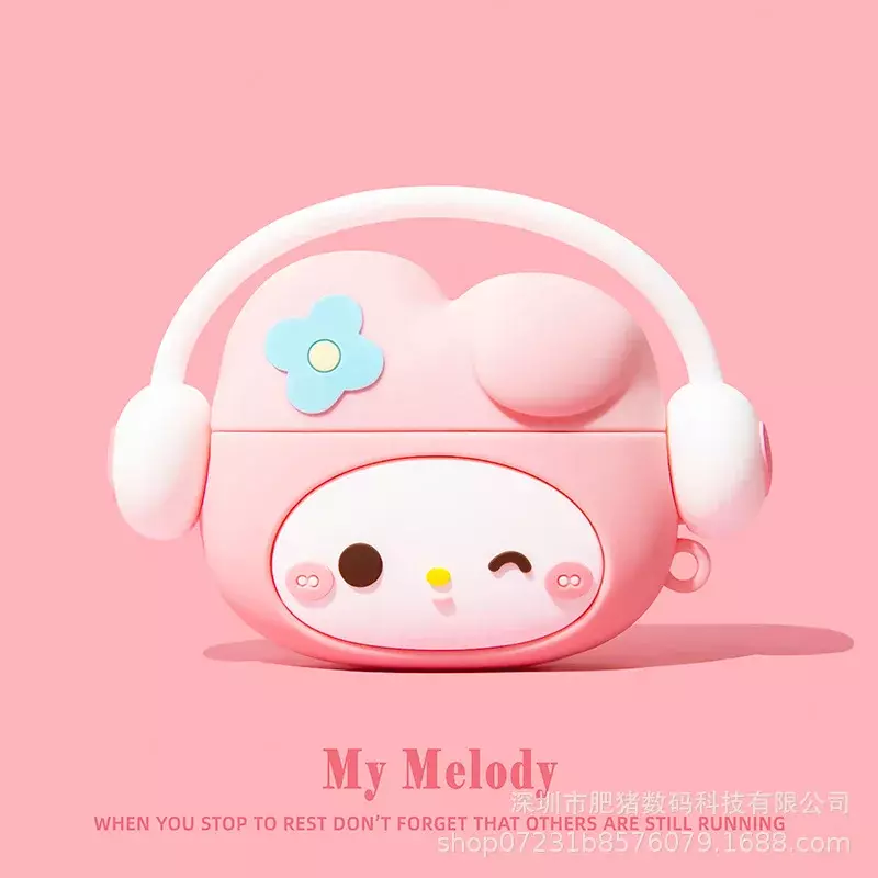 Capa Protetora Sanrio Airpods para Meninas, My Melody, Hello Kitty, Kawaii, Cute Apple, Sem Fio, Bluetooth, Fones de Ouvido, Presentes, 1, 2, 3 Pro