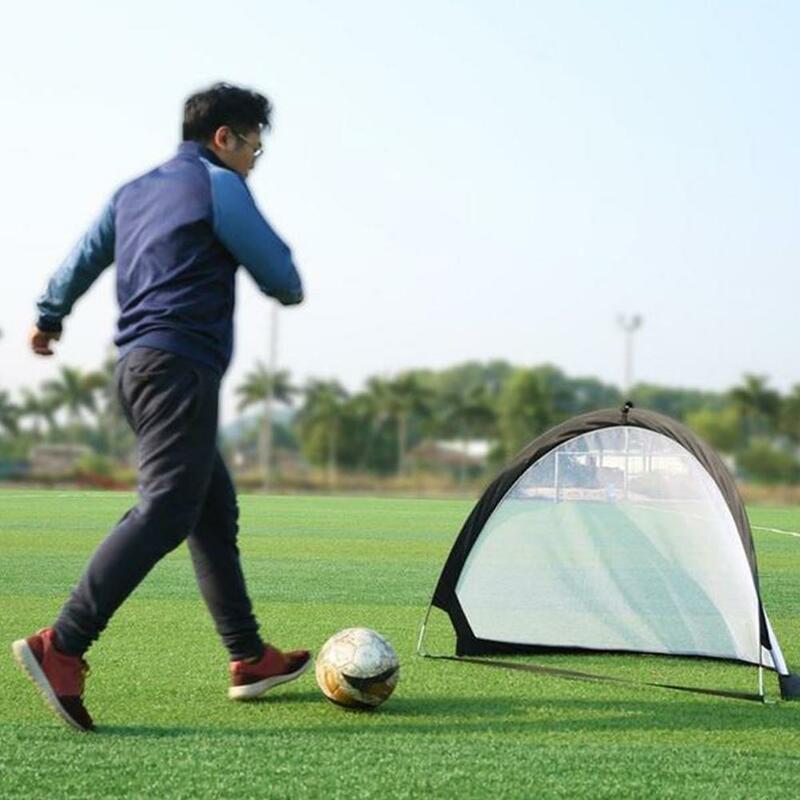 Gawang sepak bola lipat portabel tahan lama, gawang latihan lipat jaring mainan dalam dan luar ruangan 5 warna