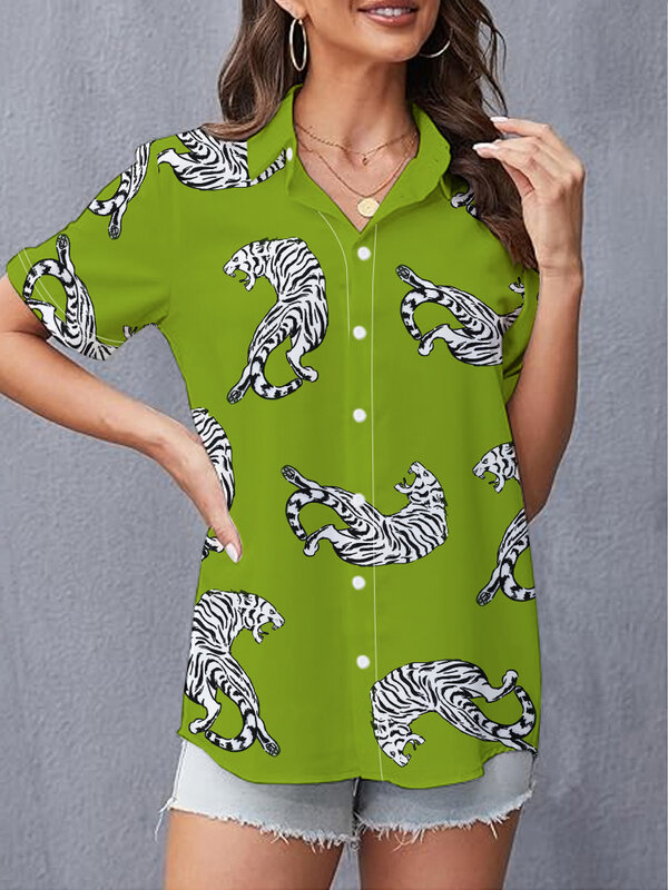 女性のための3D漫画プリントシャツ,半袖の服,人気の気質,夏,快適なスーツ