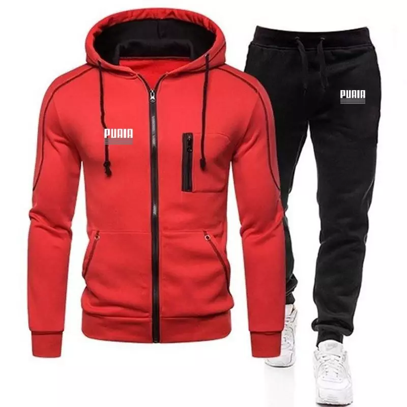 Men Jacket Tracksuit Casual Sports Suit Men's Set 2023 Autumn Winter Two Pieces Set Mens Sportswear Plus Pants Suit
