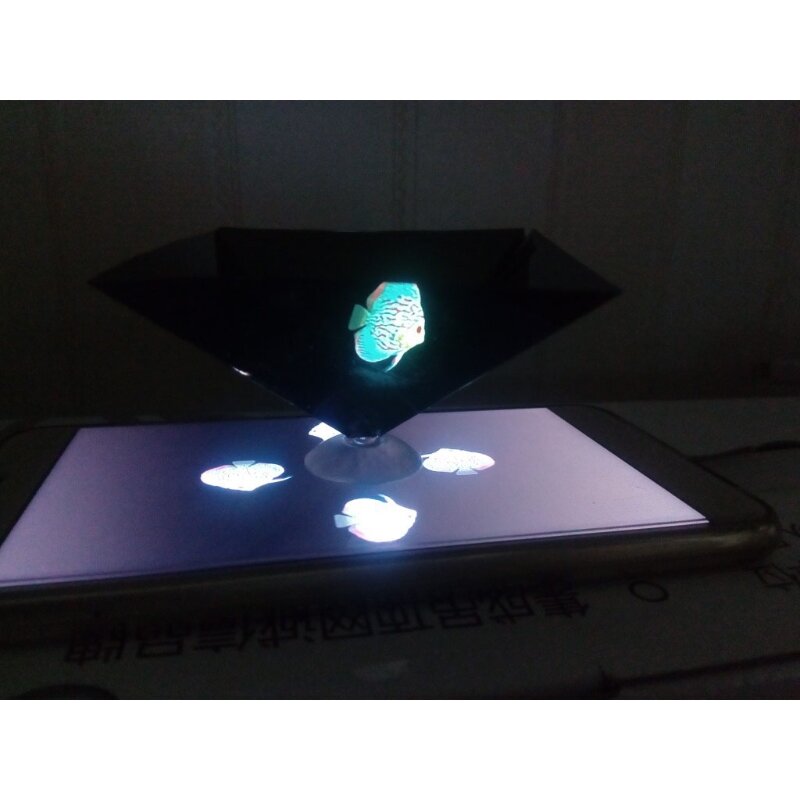 A2UD Universal Cell Phone 3D Hologram Py-ramid Display Projector Stand for Smart Mobi