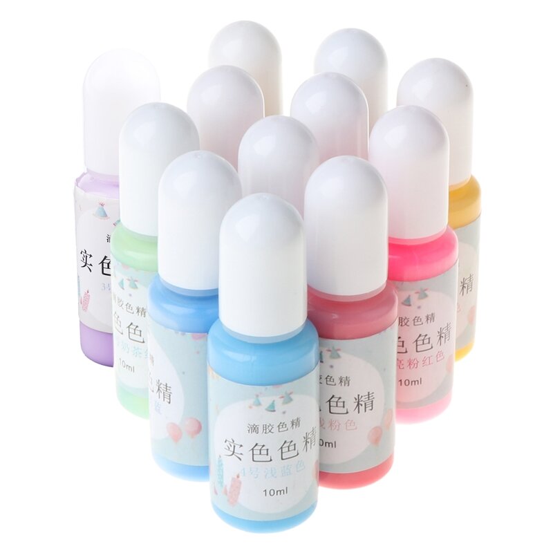 Macaron Candy Color Resin Pigment Dye 12-Flasche flüssiger Epoxidfarbstoff für Heimwerker