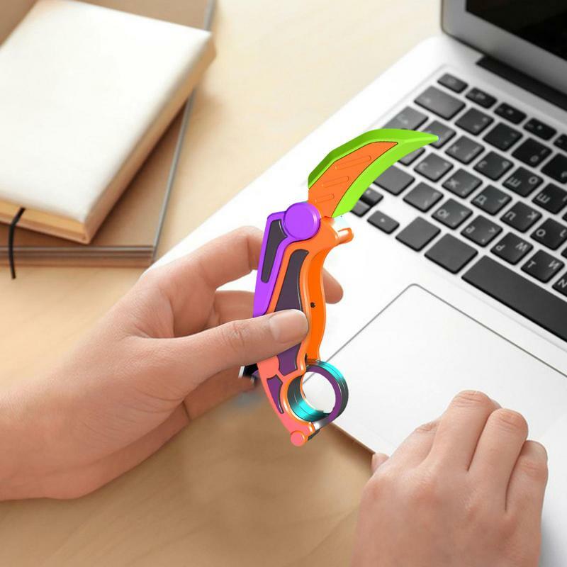 Cuchillo de garra de gravedad impreso en 3D, juguete para aliviar el estrés, agarre de mano Fidget de mariposa, juguetes sensoriales, tarjeta de empuje de descompresión luminosa, regalos