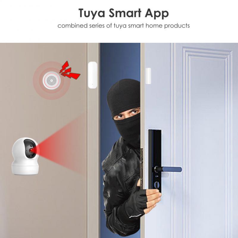 Smart WiFi czujnik drzwi drzwi z otwartymi zamkniętymi detektorami Smart bezpieczeństwo w domu System alarmowy Smart Life kontrola aplikacji