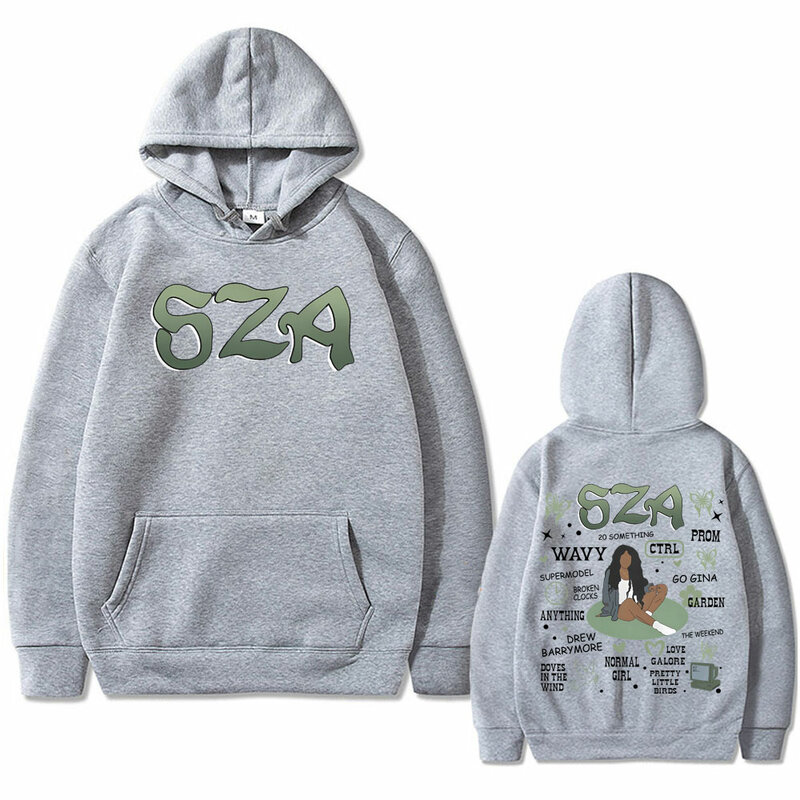 Awesome Rapper SZA Ctrl Graphic Print Hoodie Men Women Hip Hop Vintage Oversized Sweatshirt Men's Casual Fleece Cotton Hoodies