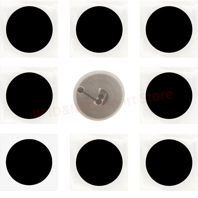 Autocollant noir RFID NDavid Nt/aggem, étiquette arina NDavid, 13.56 pommes de terre, 25mm, 215 octets, automatisation personnelle NDavid 504, 215 MHz