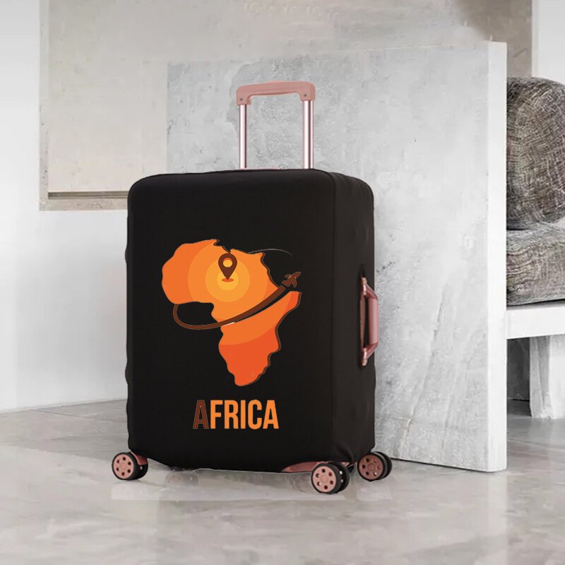 Mapa de África adecuado para maletas de viaje de 18-32 pulgadas, cubierta protectora elástica, cubierta protectora extraíble a prueba de polvo
