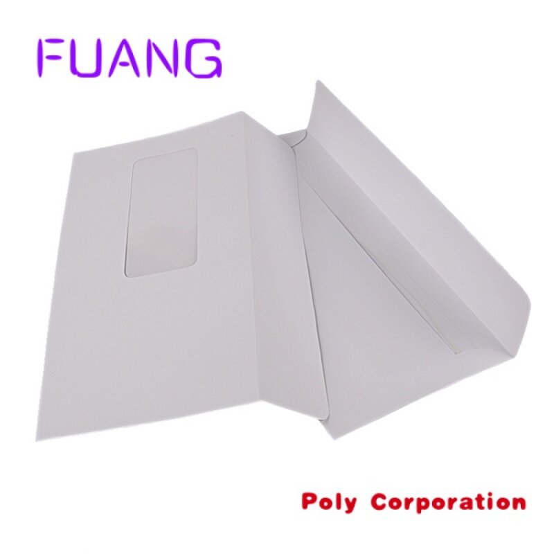 Sobre de negocios de papel personalizado de alta calidad con ventana de PVC