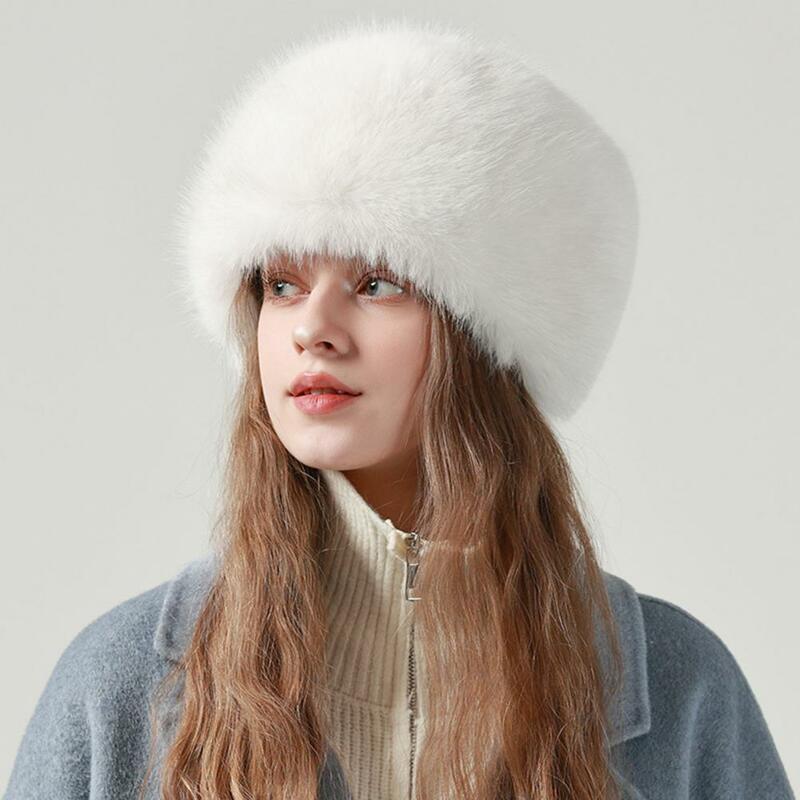 Cappello termico Unisex cappello invernale da donna elegante e accogliente in morbida pelliccia sintetica Design antivento protezione per le orecchie per attività all'aperto calore