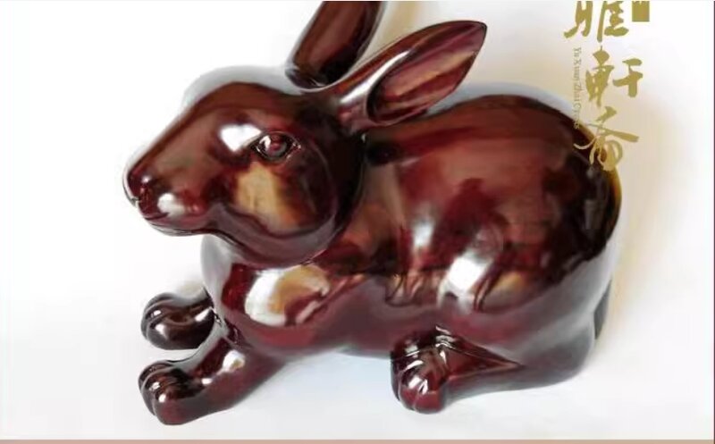 Wood carving home living room porch decoration large zodiac rabbit decoration wood carving rabbit
