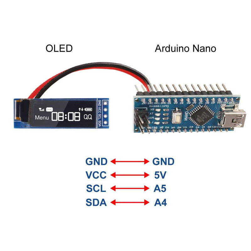 Модуль органического светодиода I2C, 0,91 дюйма, I2C SSD1306, модуль органического светодиода, белый драйвер органического светодиода I2C, постоянный ток 3,3 В ~ 5 В для Arduino, 4 шт.