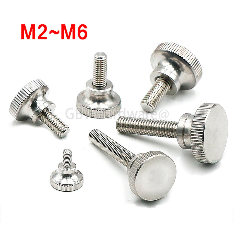 Knurled Thumb Screws M2 M2.5 M3 M4 M5 M6 303 Stainless Steel Hand Grip Knob Bolts Length 3 - 35mm For DIY Car Computer