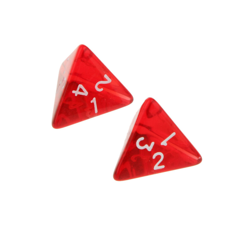20 buah Set dadu polihedral permata merah D4 Die dadu empat sisi dadu multi-sisi untuk permainan papan meja permainan peran TRPG RPG