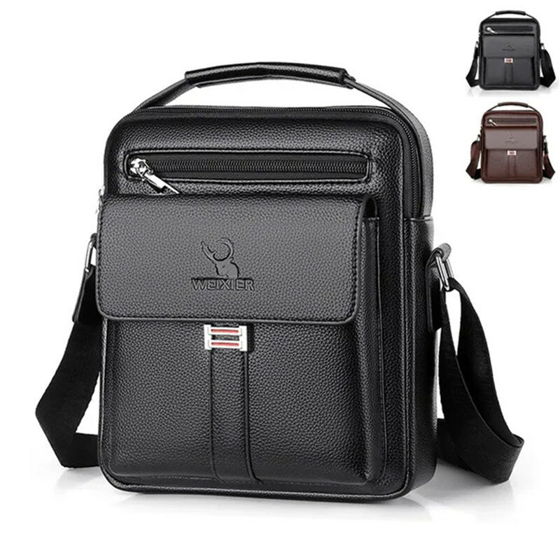 Men's Genuine Leather Crossbody Shoulder Bags High quality Tote Fashion Business Man Messenger Bag Leather Bags fanny pack