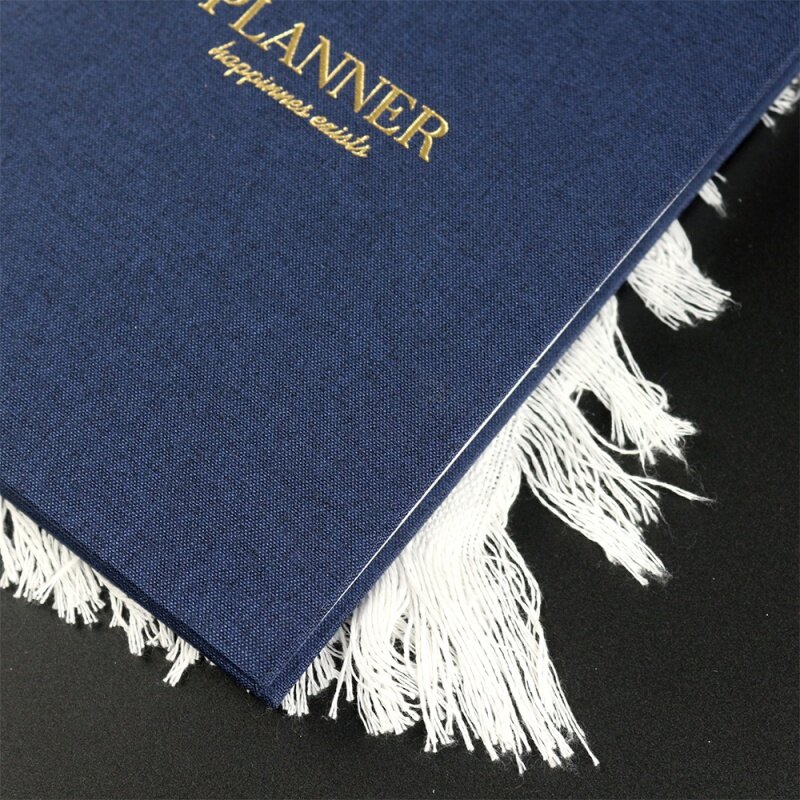 Personnalisé Cahier à couverture rigide en tissu avec estampage à chaud, cahiers personnalisés, grille A5