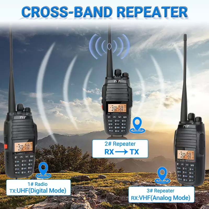 TYT TH-UV8000D Walkie Talkie TH UV8000D 136-174MHz 400-520MHz Long Distance VHF UHF Dual Band FM Portable Two Way Radio