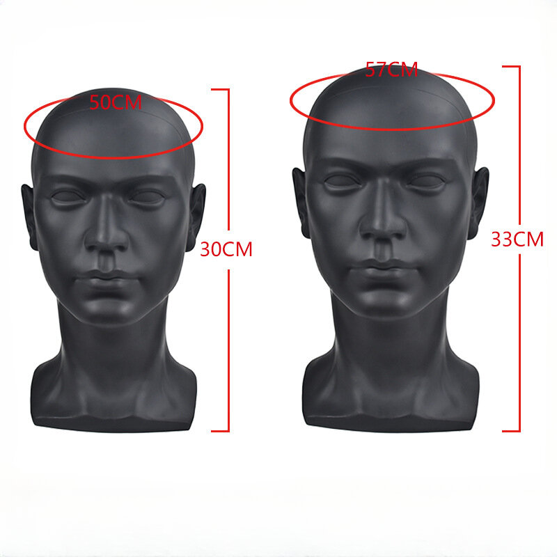 Tête de Mannequin Polyvalent en PVC pour Homme, pour Perruque, Chapeau, Casque