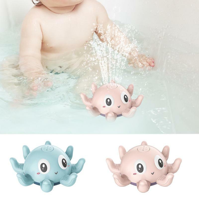 Light Up Octopus Bath Toy aggiornato Baby Waterproof Automatic Spray Water Toy con Light Toddler Kids Outdoor Pool Bathroom Toys