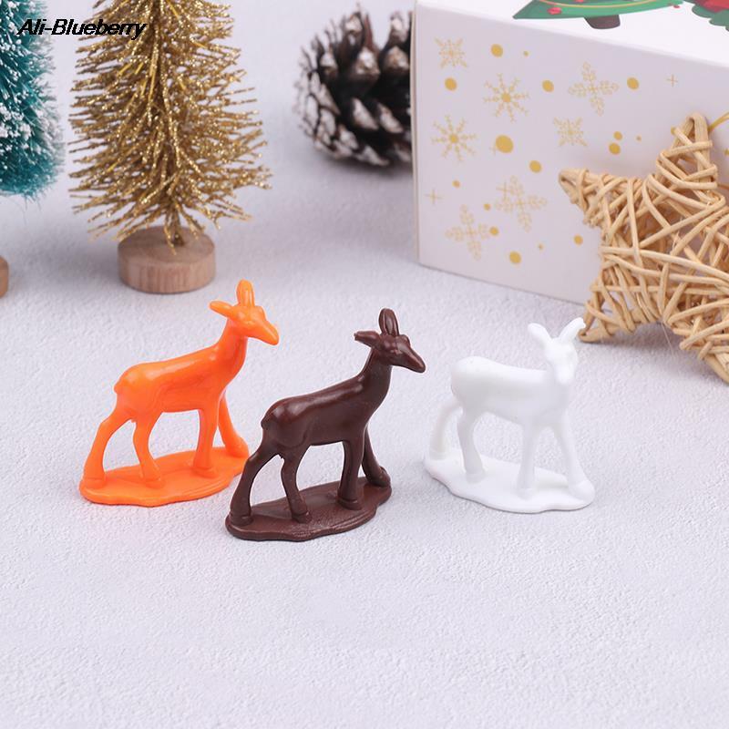 Miniatura Dollhouse Decoração Acessórios, Baby Deer Toy, Christmas Elk Ornamentos