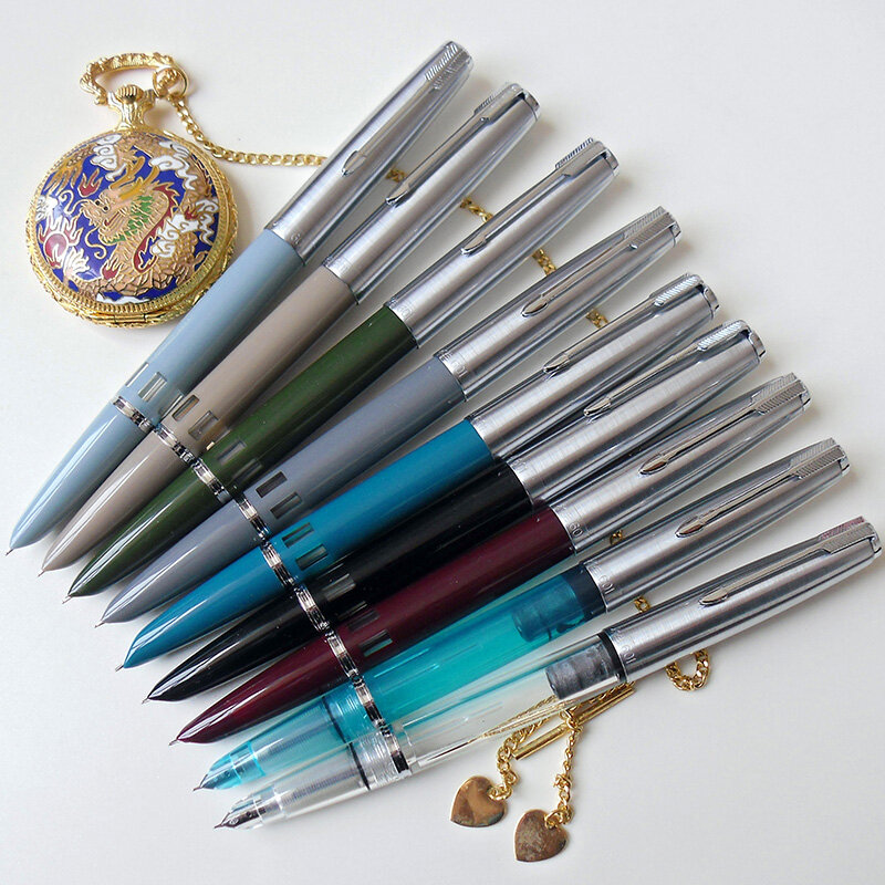 Yongshen-pluma estilográfica de relleno al vacío, papelería de escritura, oficina, escuela, plumas de tinta, ventana Visible con caja de regalo, suministros, 601