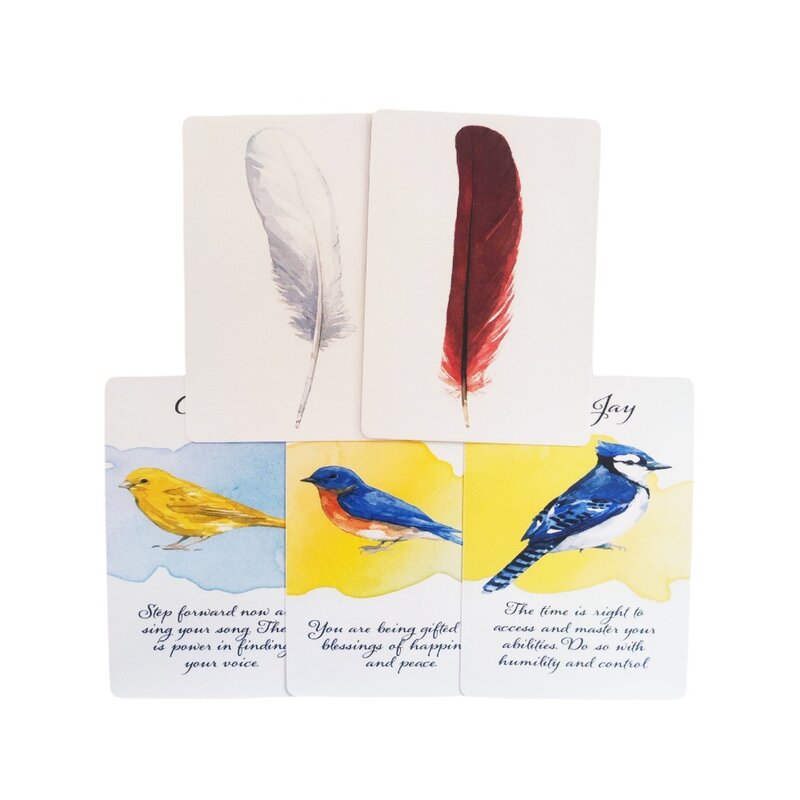 10.4*7.3cm Divine Feather Messenger Oracle Card Games 44 Pcs Cards Inspirational Deck