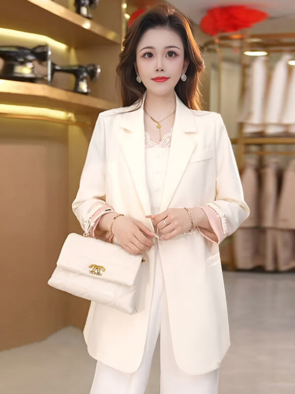 UNXX stile cinese 2024 primavera autunno nuovo Blazer moda donna Casual maniche a rullo allentato Versatile tasca decorazione vestito cappotto