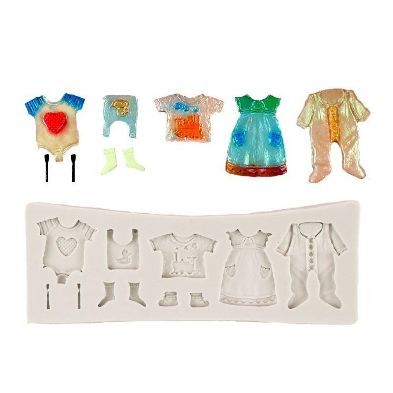 Популярная 3D детская одежда, силиконовая форма «сделай сам», украшение для торта из помадки, шоколада, десерта, аксессуары для кухни, выпечки
