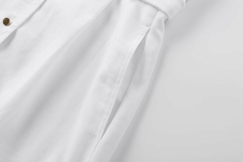 2024 nowy szykowny i wszechstronny Temperament moda z pasem koszula Midi sukienka Retro krótki sukienka z rękawami Mujer