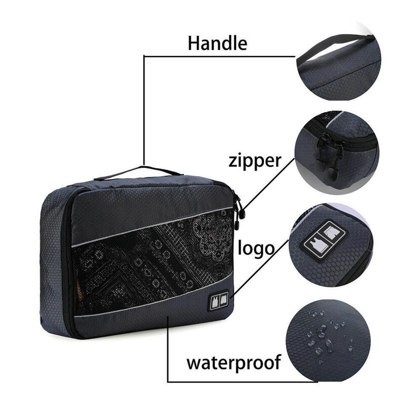 4 pz/set borse portaoggetti per Organizer per bagagli da viaggio di alta qualità per camicie abbigliamento intimo Set di cubi per imballaggio in rete traspirante
