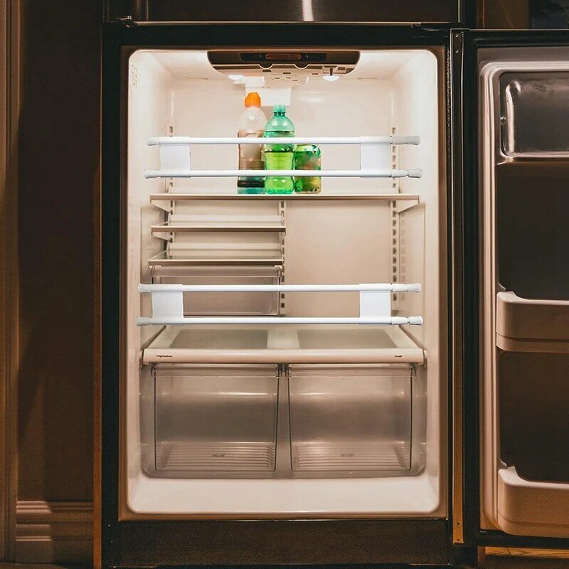 ราวติดตู้เย็น RV ปรับได้4ชิ้นบาร์ตู้เย็น RV สำหรับถืออาหารเครื่องดื่มอะไหล่ตู้เย็น RV